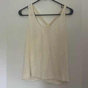 Madewell Cream Racerback Tie Back Cotton Tank Size Small